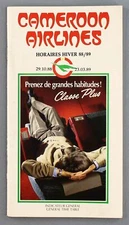 CAMEROON AIRLINES AIRLINE TIMETABLE WINTER 1988/89 AFRICA HORAIRES FIRST CLASS
