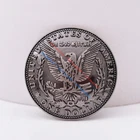 10pc 1-1/2 " Antique Silver Morgan Head Eagle Dollar Screwback Replica Concho