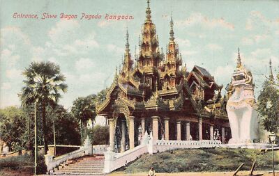 L227 Burma Myanmar Rangoon Shwe Dagon Pagoda vintage postcard
