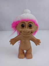 1980'S Troll Doll Russ Born to Ski Pink Hair White Hat