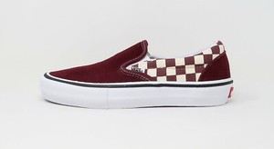 burgundy checkerboard vans