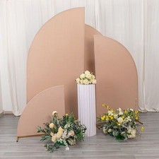 4 Matte NUDE Fitted Spandex Half Moon Wedding Arch Backdrop STAND COVERS Party