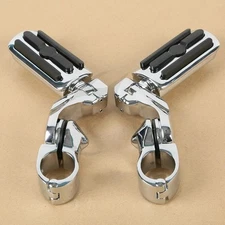 1-1/4" Short Angled Highway Footpegs / Foot Peg Mounting Clamps Fit For Harley