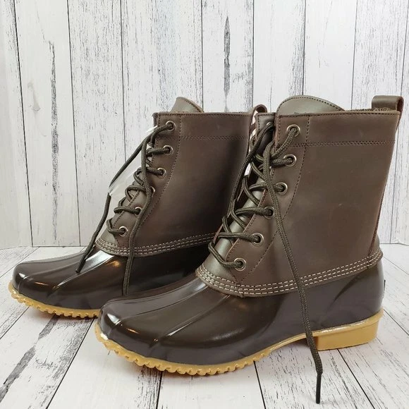 G.H. Bass Co. Women s Harlequin Waterproof Duck Boot Brown Laces