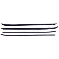 Inner & Outer Felt Window Sweep Belt Kit w/Flat Chrome Bead 70-79 Chevy Camaro