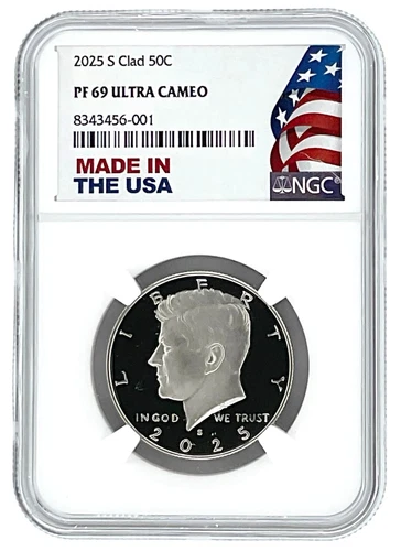 2025 S Kennedy Clad Half Dollar NGC PF69 Ultra Cameo - Made In USA Holder - LIVE