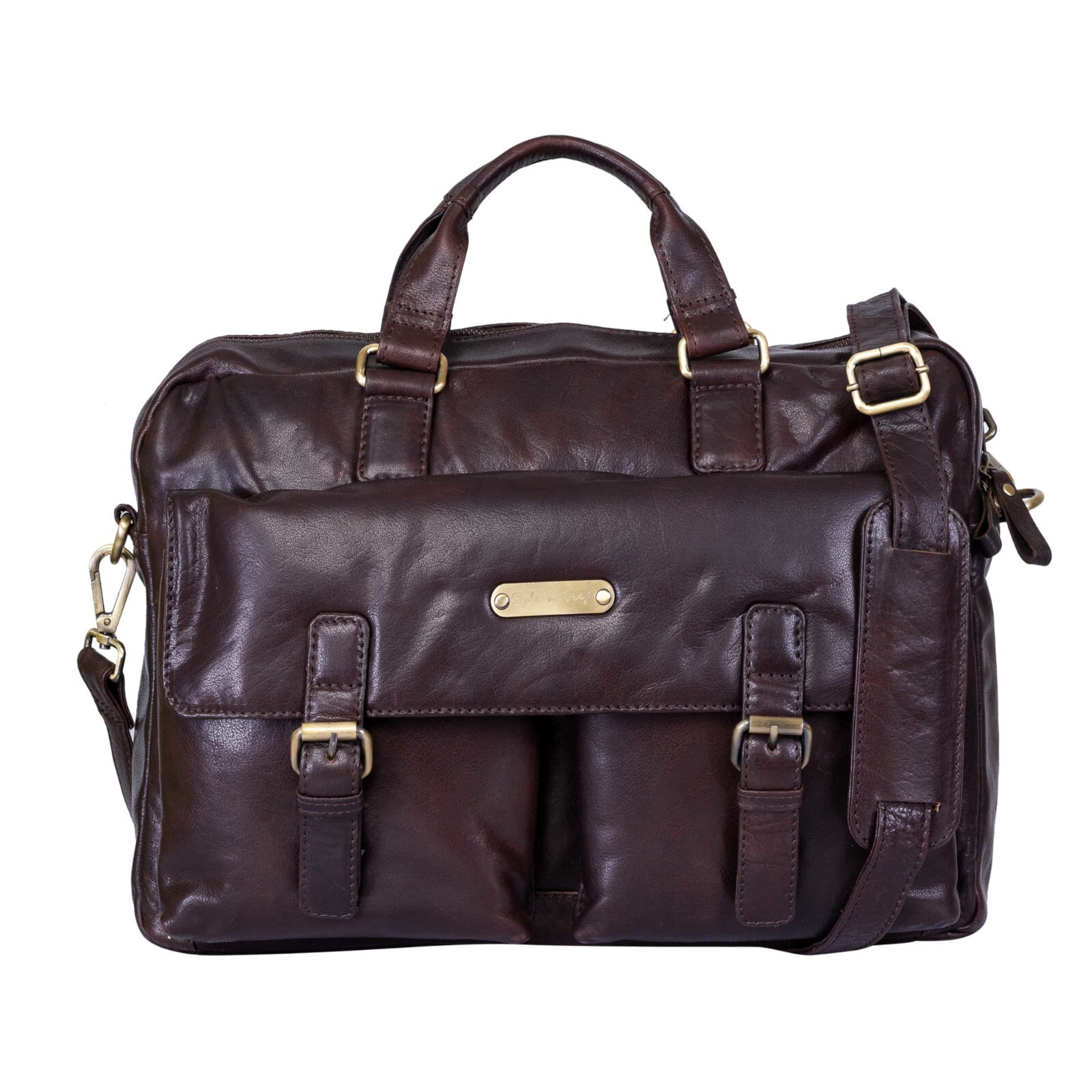Style n Craft 392500 Messenger Bag in Dark Brown Full Grain 