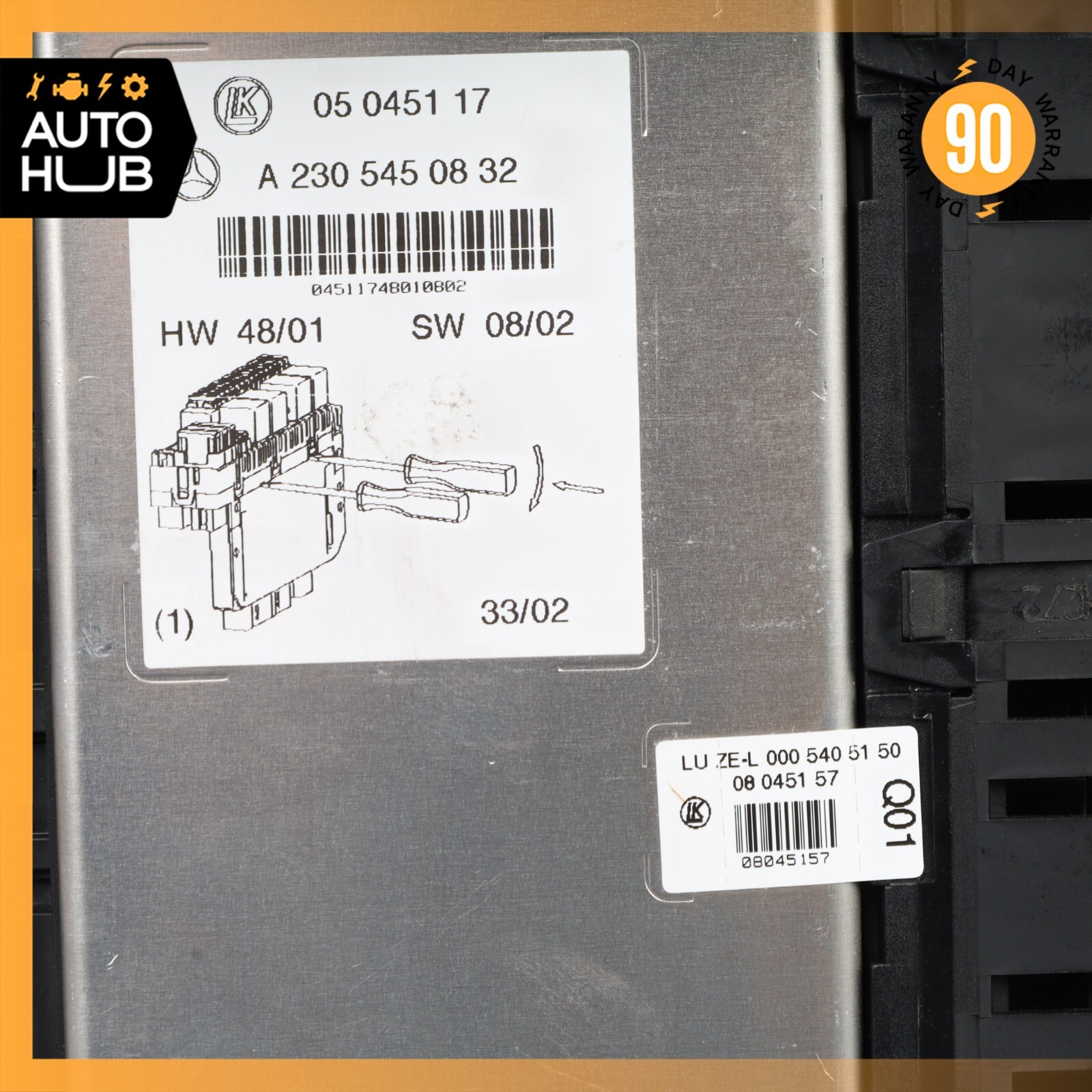 03-12 Mercedes R230 SL500 SL55 SLR Front Left SAM Fuse Box Control Module OEM