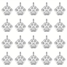 1box 20pcs 304 Stainless Steel Charms Paw Print Charm Stainless Steel