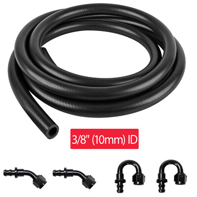 3/8'' (10mm) ID NBR Fuel Line Hose With 4Pcs 6AN to 3/8 Push Lock Hose Fitting