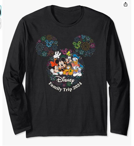 Disney Mickey & Friends Men's L Vacation Family Trip 2024 Long Sleeve T-Shirt - Picture 7 of 9