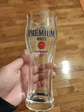 Rare Box of 6 Japanese Suntory The Premium Malts Beer Glass 380ml Made in Japan