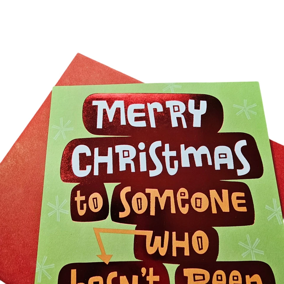 Christmas Greeting Card 6x8 Pop Up Naughty List Cute Guy Funny Humor Hallmark - Image 2 of 4