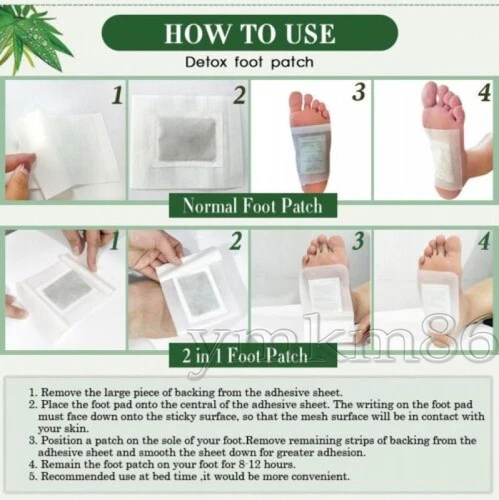 200pcs Detox Foot Patches Pads Body Toxins Feet Slimming Cleansing Herbal Patch - Picture 3 of 21
