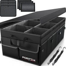 FORTEM Car Trunk Organizer, SUV Storage Extra Large, Black 