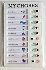 My Chores Chart Checklist, Memo Note Board with Slider, Plastic Portable Daily