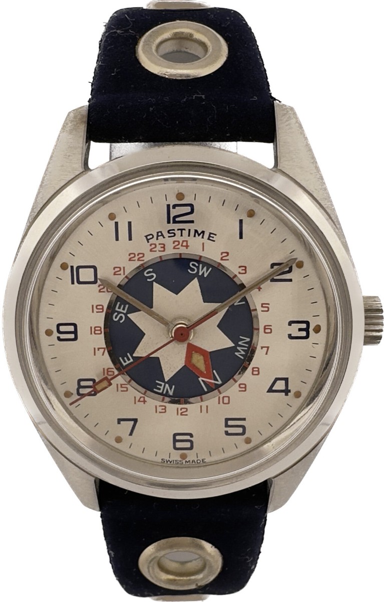 Vintage Pastime Revue Thommen GMT 24Hour Compass Men