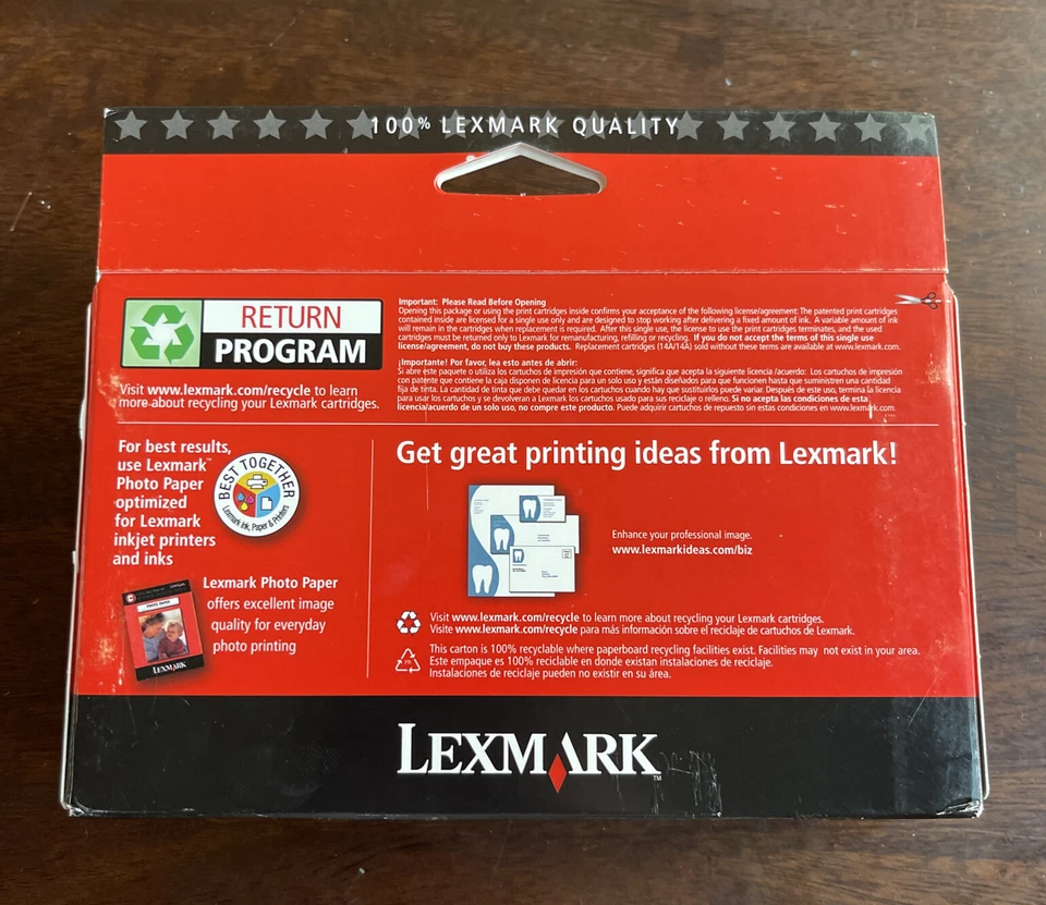 LEXMARK 14 BLACK Authentic Ink Cartridge Twin Pack - Sealed. Old New Stock - Image 2 of 4