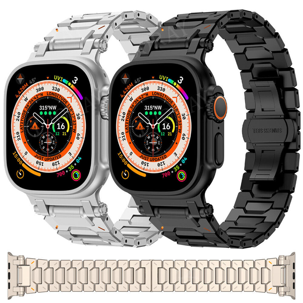 Luxury For Apple Watch Series 9 8 7 6 5 4 3 SE Ultra Stainless Steel Band Strap