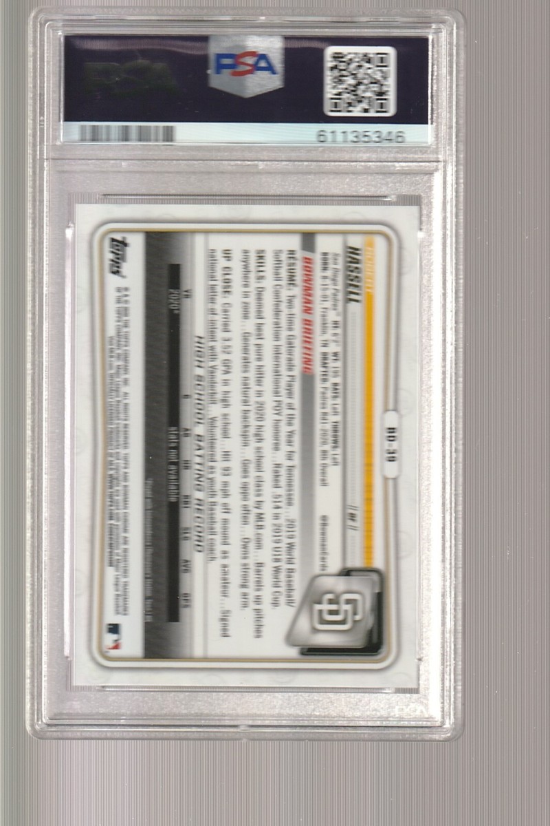 2020 Bowman Draft Sapphire BD39 Robert Hassell PSA 9 1st