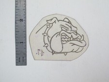 vtg 1960s 70s Tattoo Flash acetate stencil Animals Tuff Bulldog signed v5 AN2