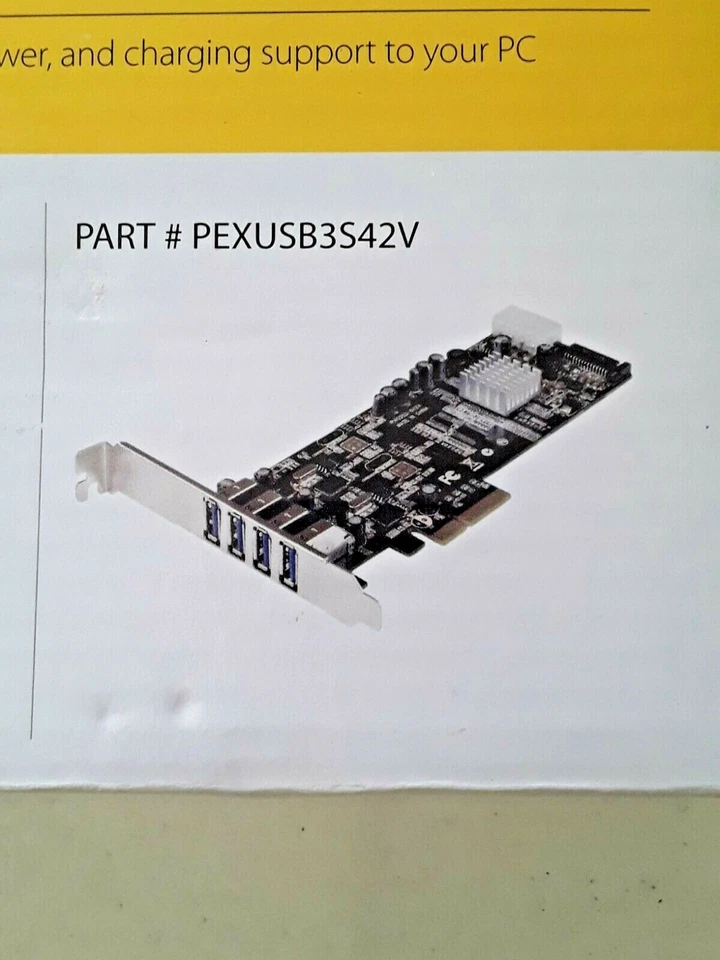 Startech.com PEXUSB3S42V 4 Port PCI Express PCIE USB 3.0 Card Adapter W 2 5GBPS  - Image 2 of 4
