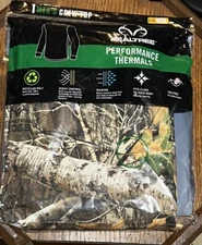 Realtree Men’s Performance Thermal Camo Crew Top Size Large NEW