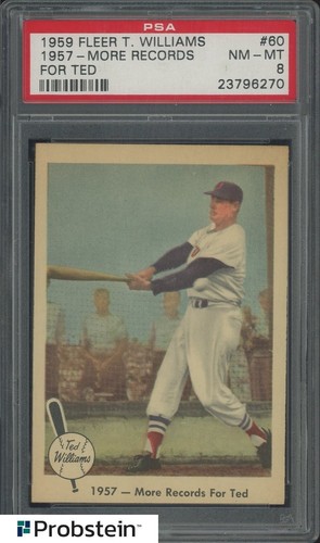 1959 Fleer Ted Williams #60 1957 More Records For Ted PSA 8 NM-MT