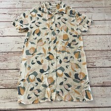 Rachel Zoe Women’s 100% Linen Button Down Shirt Dress Cover Up Size Large