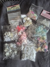 Craft Room Clearance Bundle of Embelishments Various Sizes Mixed Colours
