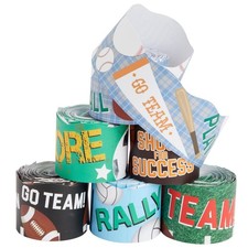 Sports Theme Bulletin Board Trim, 78 Precut Strips, 6 Rolls, Multicolor