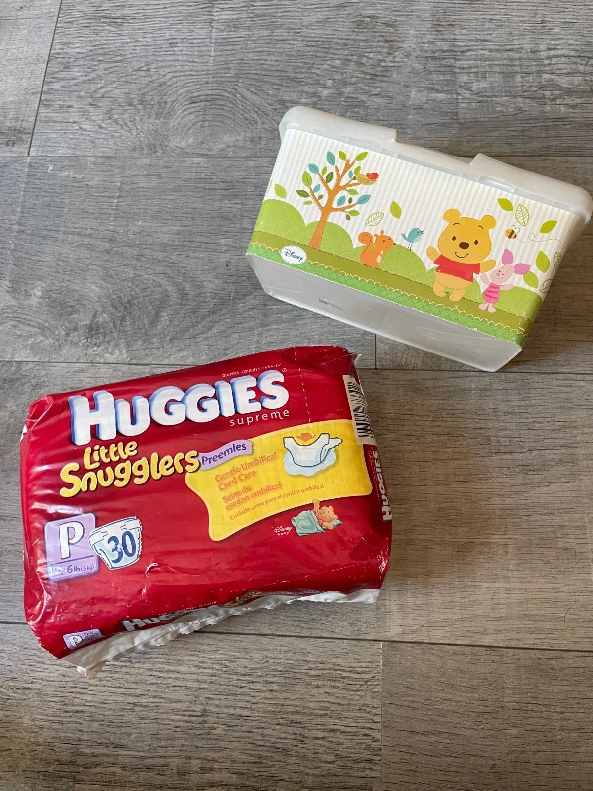 Vintage 2006 Unopened Pooh themed Huggies Diapers and Y2K Huggies Wipe Box