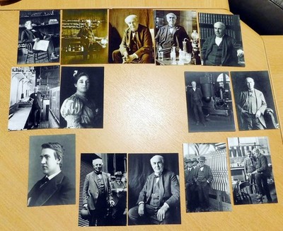 KONVOLUT 14 FOTOS THOMAS EDISON UND SEINE FRAU 11,5X15 REPRODUKTIONEN