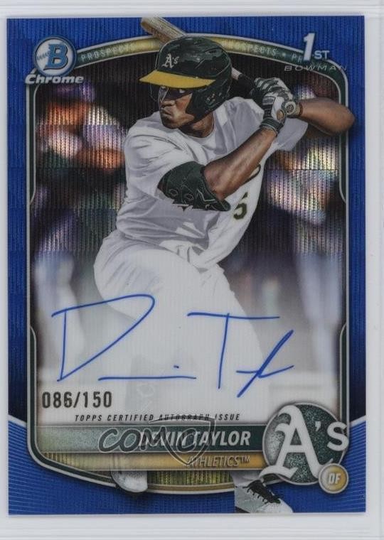 2025 Bowman Draft Chrome Prospect Blue Wave Refractor 86/150 Devin Taylor Auto