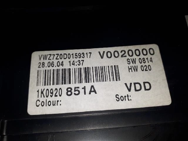 Volkswagen Golf 2005 grupos de instrumentos 1K0920851A Foto 4 de 4