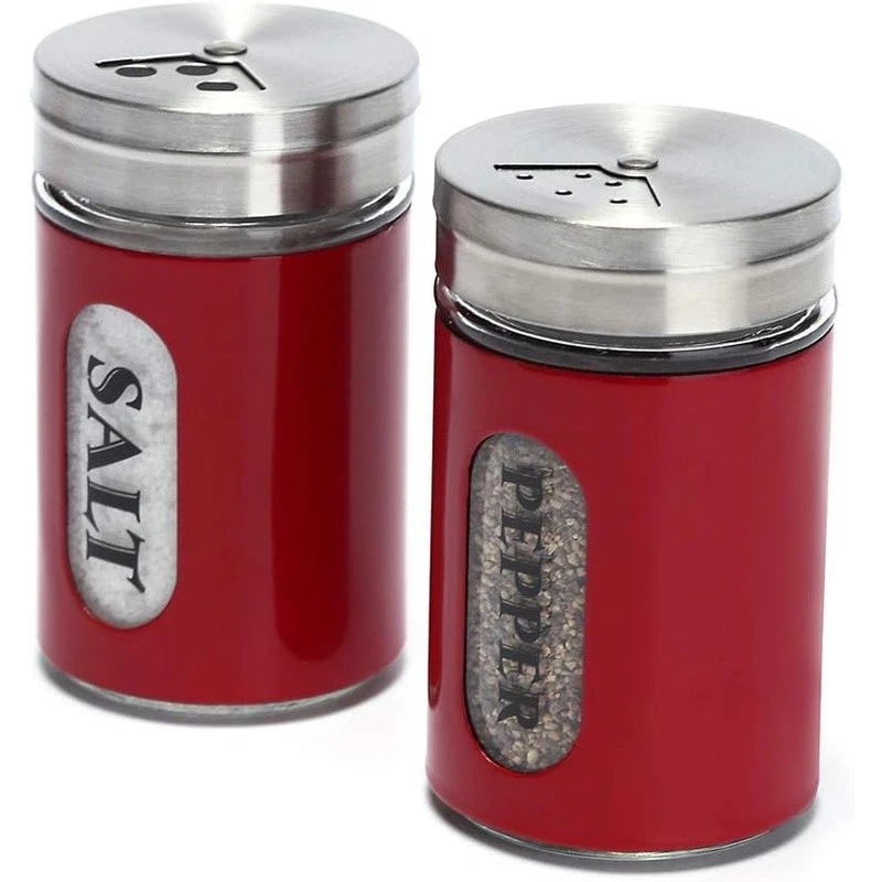 Солонки перечницы из нержавеющей стали стеклянная мельница для специй легкая заправка подходит для посудомоечной машины - Изображение 2 из 4