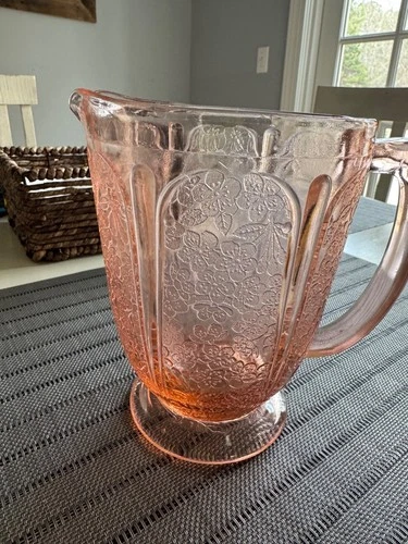 Vintage Pink “Cherry Blossom” Depression Glass Pitcher – Jeannette Glass