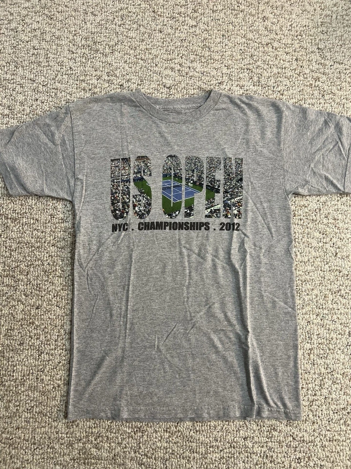 Dos camisetas US Open 2012 talla pequeña y mediana blancas grises vintage tenis USTA Foto 4 de 4