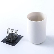 Wall Mounted Toothbrush Holder with Cup Organizer Rack for Bathroom Sink Counter