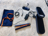 Dyson Cordless Battery Hair Straightener w/ Charging Stand, Case Box Blue/Copper