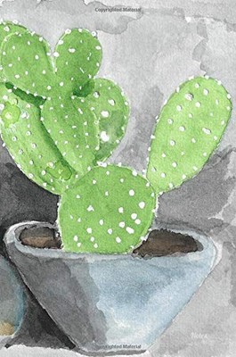 Cactus Watercolor Design: College Ruled Notebook 6x9 Blank