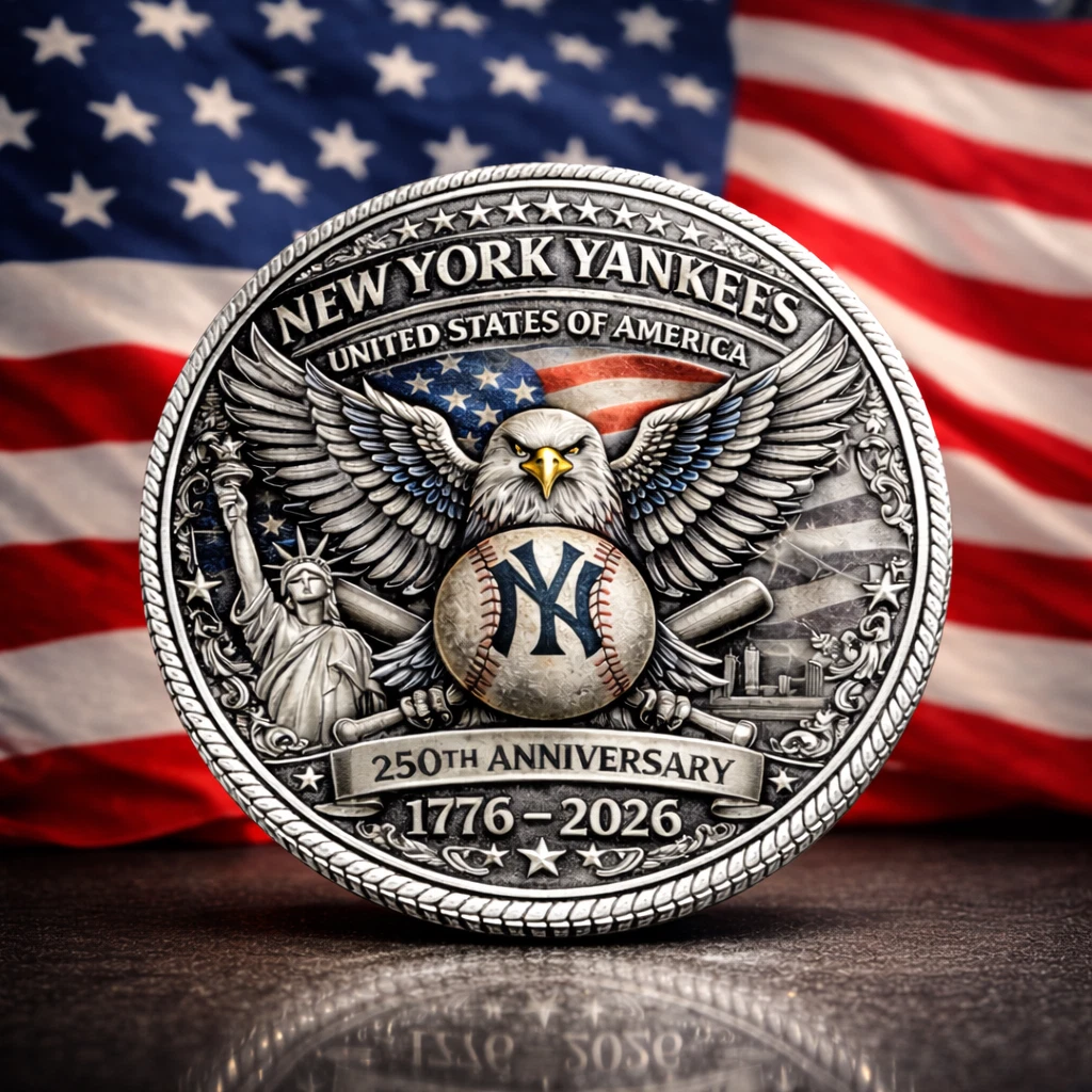 New York Yankees Baseball 250th Anniversary America Gold/ Silver Coin