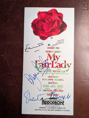 Genuine hand signed theatre leaflet for My Fair Lady (1992).