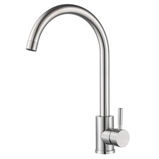 Single Handle High Arc Kitchen Faucet Stainless Steel Brushed Nickel,Commerci...