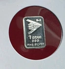 B-2 Bomber Plane - 1 Gram .999 Fine Pure Silver Mini Fractional Bar Ingot Coin