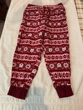 Old Navy Pajama Pants Boys Size Medium Red White Bears and Snow