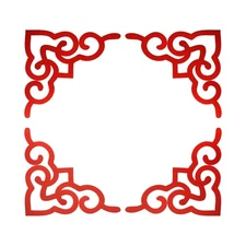 4 Pcs Hollow Mirror Wall Stickers (Wine Red, 7.9 x 7.9")