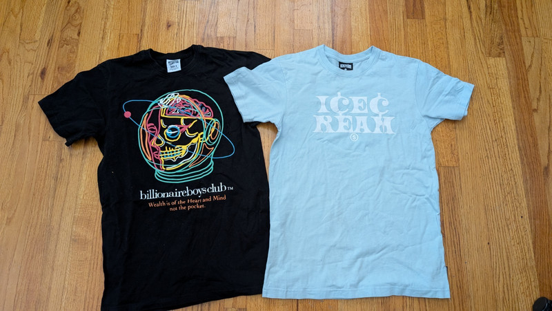 Lot of 2 BBC & ICE CREAM T-Shirts Size Small Billionaire Boys Club