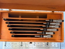 Vintage Starrett 436M Metric 6pc Outside Micrometer Set & Orig Wooden Box USA