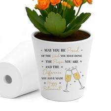 Retirement Gifts For Women Ceramic Plant Pot Congratulations Happy Retirement